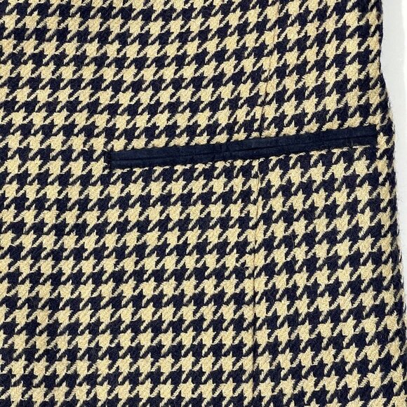 JL COLEBROOK Mohair Wool Houndstooth Blazer Women Small Navy Tan Career Business - Picture 6 of 16